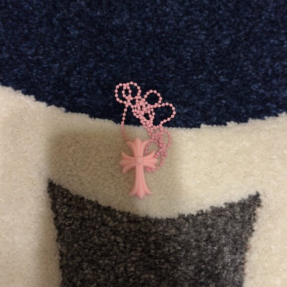 Chrome Hearts Rubber CH Cross Small Necklace Silicone Pink - Picture 1 of 2